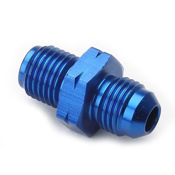 An Hose Adapter Fitting - Male 12mm X 1.5 To Male 6 / Straight - Blue - Moore Parts