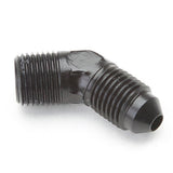 An Hose Adapter Fitting - Male 1/8" NPT To Male 3 / 45 Degree - Black - Moore Parts