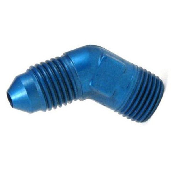 An Hose Adapter Fitting - Male 1/8" NPT To Male 3 / 45 Degree - Blue - Moore Parts