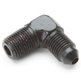 An Hose Adapter Fitting - Male 1/8" NPT To Male 3 / 90 Degree - Black - Moore Parts
