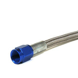 An Stainless Steel Braided Brake Line - Length 120" With 3 Blue Ends - Moore Parts