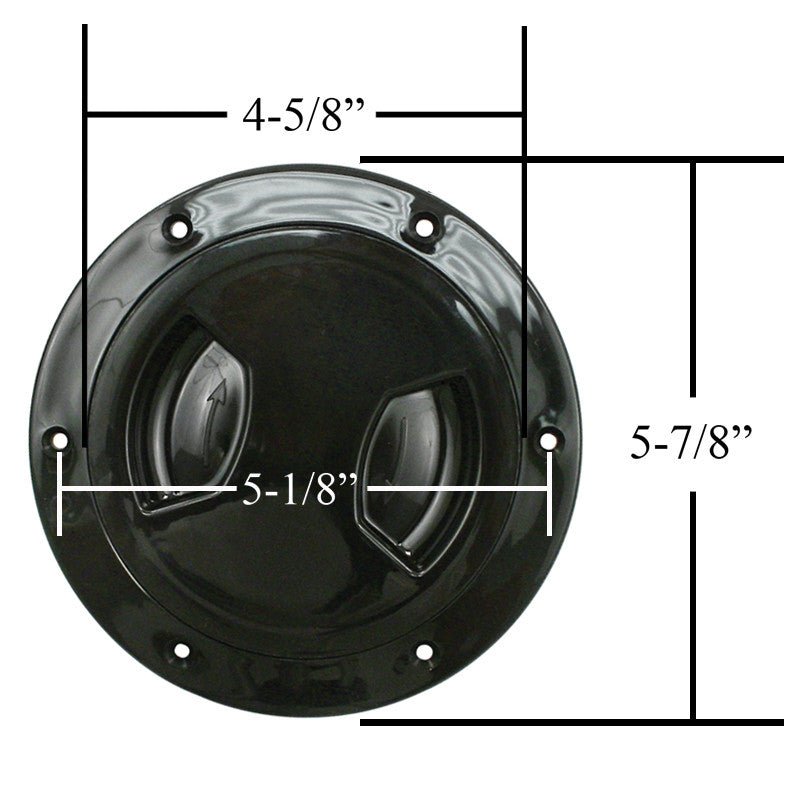 Black Plastic Fuel Gas Cap Cover 6 Bolt Flange With Screw - in Cover - Moore Parts