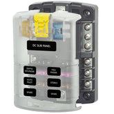 Blue Sea 5025 6 Circuits ST Blade Fuse Block Distribution Box With Negative Bus - Moore Parts