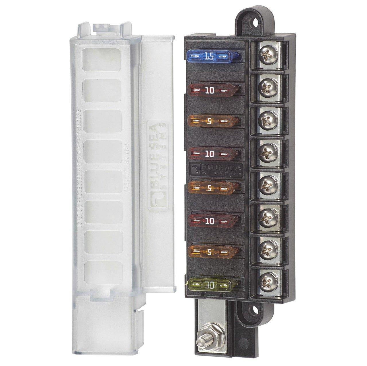 Blue Sea 5046 Atc Compact Fuse Block With Cover, 8 Circuit 19 - 143 - Moore Parts