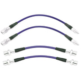 Brake Line Kit Vw Bug 1967 - 68. Blue Steel Braided 4 - Piece Set - Moore Parts