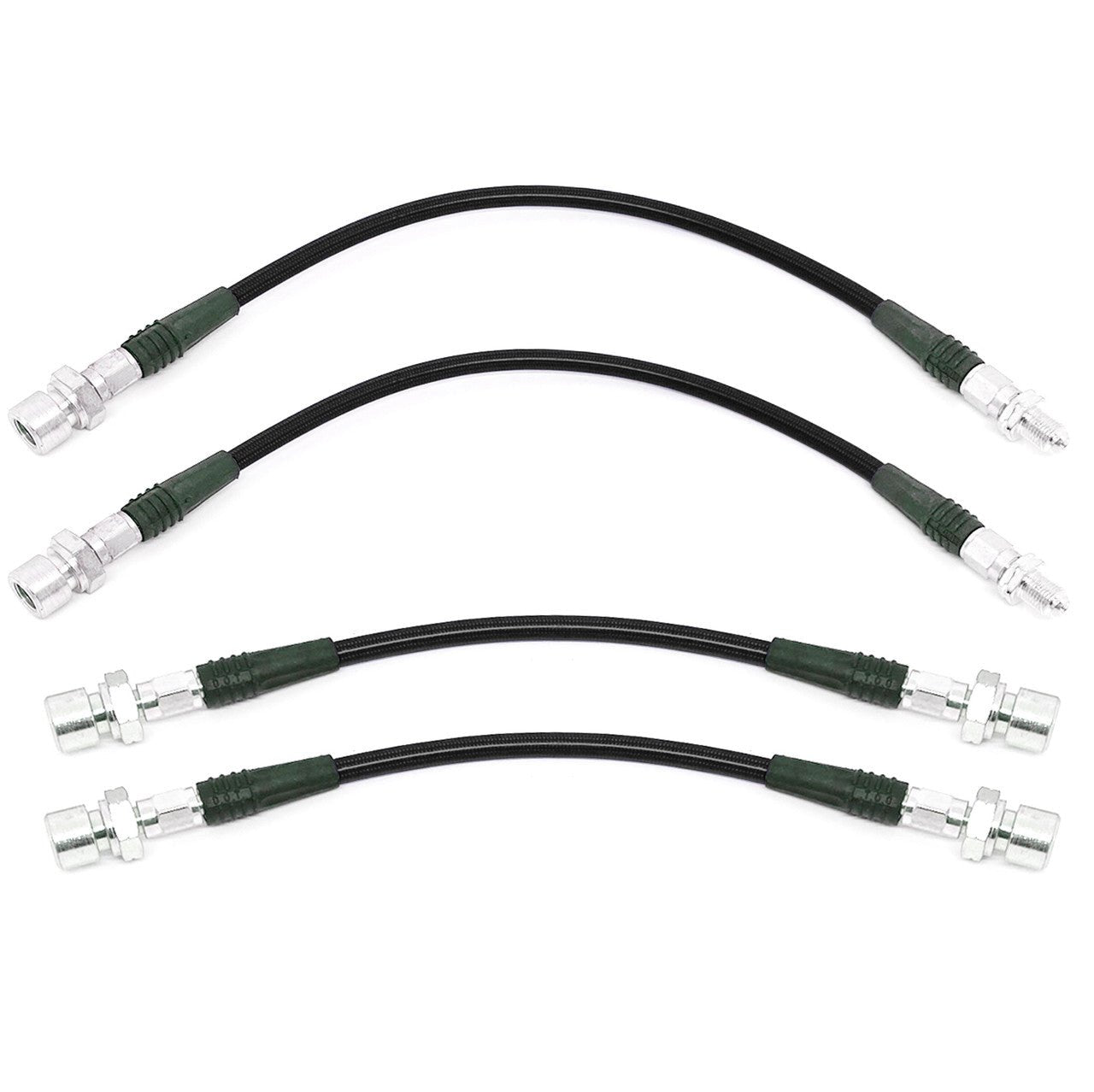 Brake Line Kit Vw Bus 1967. Black Steel Braided 4 - Piece Set - Moore Parts