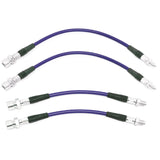 Brake Line Kit Vw Karmann Ghia 1969 - 74. Blue Steel Braided 4 - Piece Set - Moore Parts
