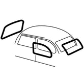 Cal Look Window Rubber Kit, Vw Super Beetle 1973 - 1977, 4 Piece Kit - Moore Parts