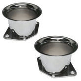 Chrome 1 - 1/4" Tall Velocity Stacks Weber IDF, HPMX, Dellorto, Pair - Moore Parts