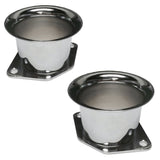 Chrome 1 - 1/4" Tall Velocity Stacks Weber IDF, HPMX, Dellorto, Pair - Moore Parts