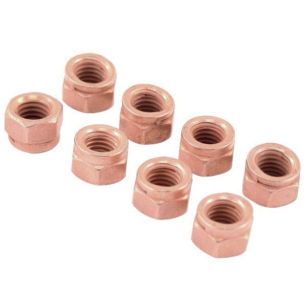 Copper Exhaust Nuts 8mm X 1.25 Threads / Vw Air - cooled Engines, Set Of 8 - Moore Parts