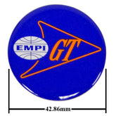 Empi 17 - 2993 Wheel Cap/Horn Button Sticker, Empi/GT Logo Blue/White/Orange 43mm - Moore Parts