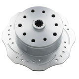 Empi 22 - 3876 - 7 Scalloped Brake Rotors, Left Rear. Double Drilled F/Porsche 5x130mm Pattern & Chevy 5x4.75 - Moore Parts