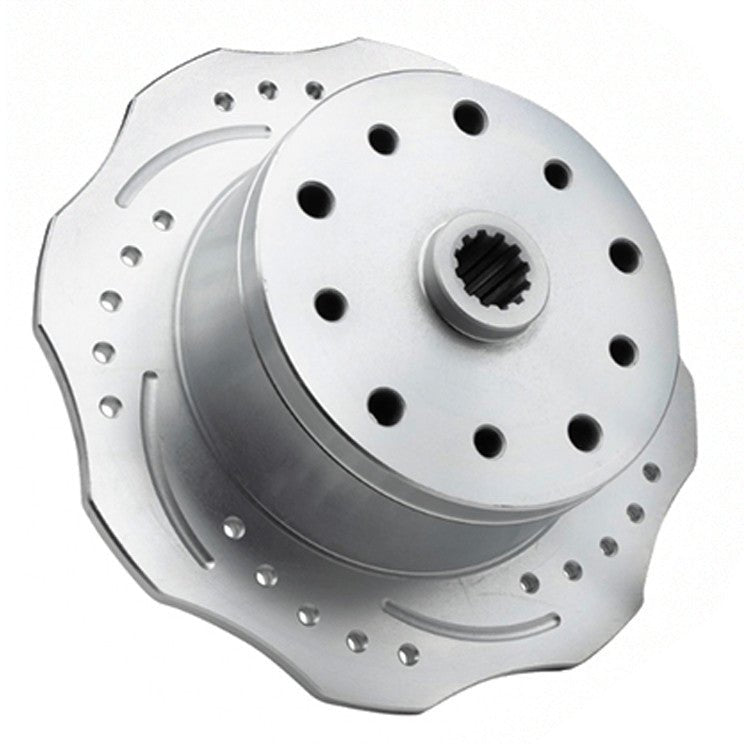Empi 22 - 3876 & 78 - 7 Scalloped Brake Rotors, Left & Right Rear. Double Drilled F/Porsche 5x130mm Pattern & Chevy 5x4.75 - Moore Parts
