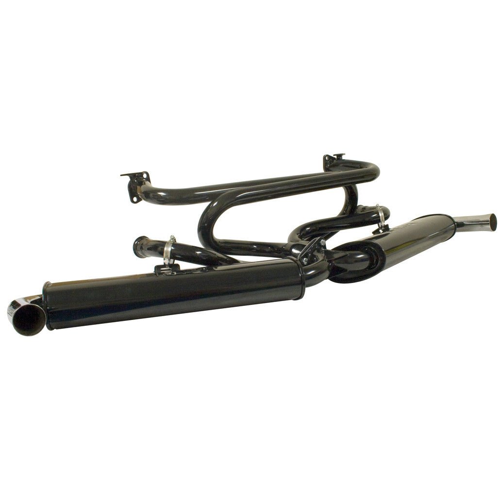 Empi 3121 Black Premium 1 - 3/8" Dual Muffler Exhaust System 1600cc Vw Bug/Ghia - Moore Parts