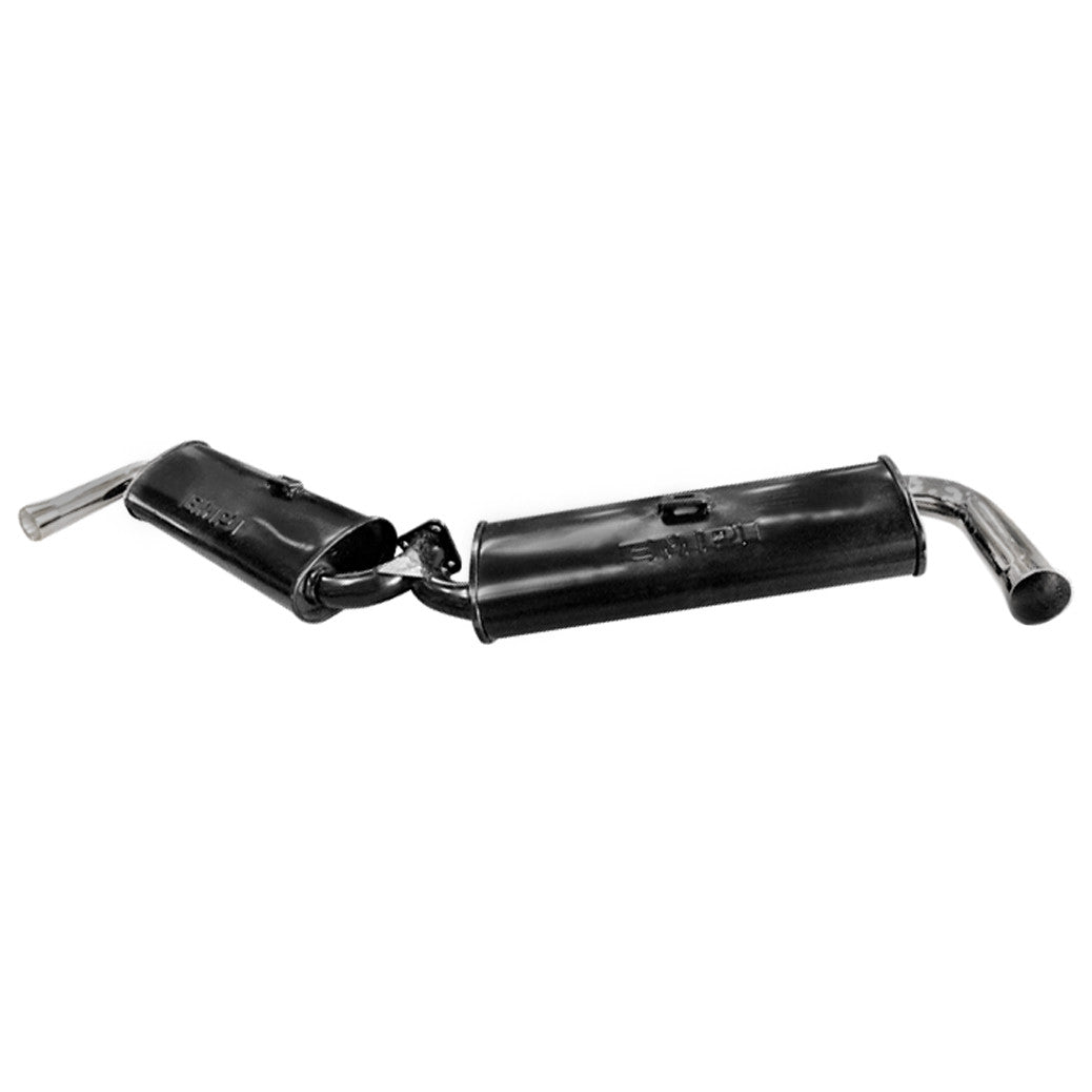 Empi 3648 Black 1 - 3/8" Dual Muffler Exhaust System 1600cc Vw Bug/Ghia - Moore Parts