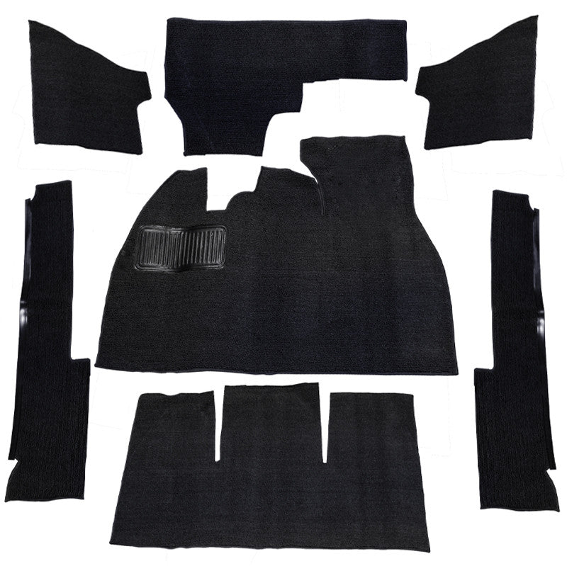 Empi 3917 Black 7 Piece Carpet Kit Vw Super Beetle 1971 - 1972, With Foot Rest - Moore Parts
