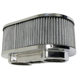 Empi 43 - 6013 Chrome Oval Air Cleaner 48 IDA Weber 5 - 1/2" X 9" X 4.25". Pair - Moore Parts