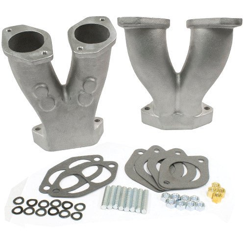 Empi 45 - 1035 AS - CAST Stage 2 Match Ported Tall Manifolds W/NOS Boss Dual Weber IDF - HPMX - Moore Parts