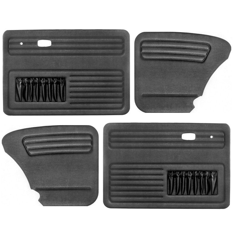Empi 4854 Black Vinyl VW Beetle Door Panels W/ Pockets 1965 - 1977, Set Of 4 - Moore Parts