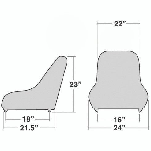 Empi 62 - 2766 - 7 Race Trim Lo - Back Seat Cover Only - Grey Cloth/Black Vinyl - Moore Parts