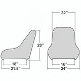 Empi 62 - 2766 - 7 Race Trim Lo - Back Seat Cover Only - Grey Cloth/Black Vinyl - Moore Parts