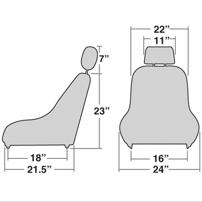 Empi 62 - 2766 Race Trim Suspension Lo - Back Seat - Grey Cloth/Black Vinyl - Moore Parts