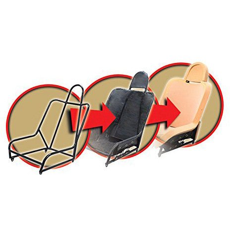Empi 62 - 2766 Race Trim Suspension Lo - Back Seat - Grey Cloth/Black Vinyl - Moore Parts