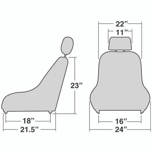 Empi 62 - 2768 Race Trim Suspension Lo - Back Seat - Black Vinyl/Black Vinyl - Moore Parts