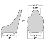 Empi 62 - 2771 Race Trim Child Suspension Hi - Back Seat - Black Cloth / Black Vinyl - Moore Parts
