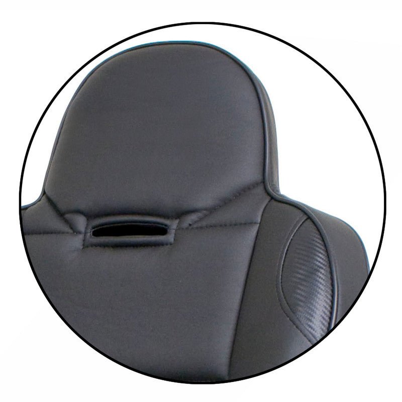 Empi 62 - 2777 - 7 Race Trim Suspension Hi - Back Seat Cover Only, Black Vinyl/Carbon - Moore Parts