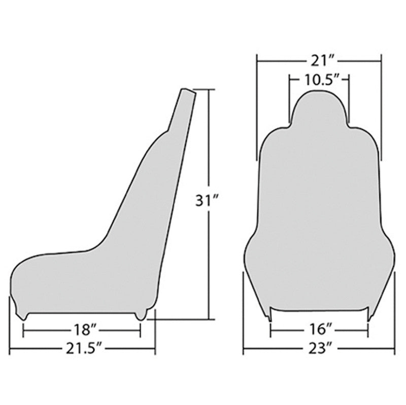 Empi 62 - 2794 Race Trim X - Wide Suspension Hi - Back Seat - Black Cloth/Black Vinyl - Moore Parts