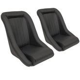 Empi 62 - 2880 Race Trim Roadster Style Lo - Back Seats - Black Vinyl, Pair - Moore Parts