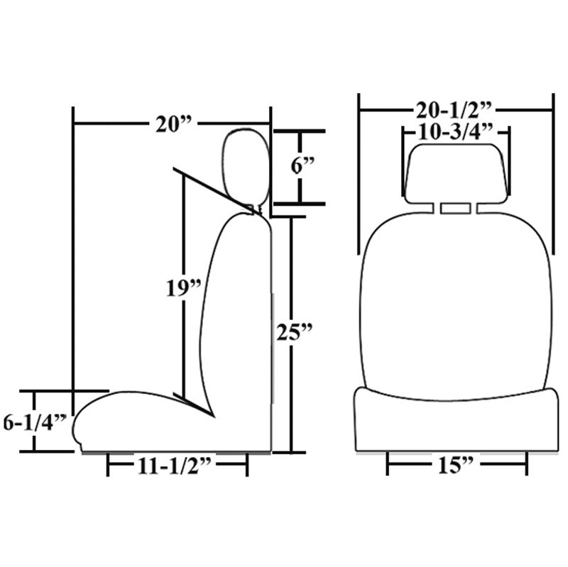 Empi 62 - 2961 Black Vinyl Reclining Low Back Bucket Seat W/Headrest, Right Side - Moore Parts