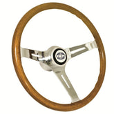Empi 79 - 4028 Classic Vw Bug Steering Wheel With Adapter 15" Wood 23mm Grip - Moore Parts