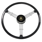 Empi 79 - 4059 Banjo Style Black Vintage 3 Spoke Steering Wheel, 15 - 1/2" Diameter - Moore Parts