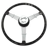 Empi 79 - 4059 Banjo Style Black Vintage 3 Spoke Steering Wheel, 15 - 1/2" Diameter - Moore Parts