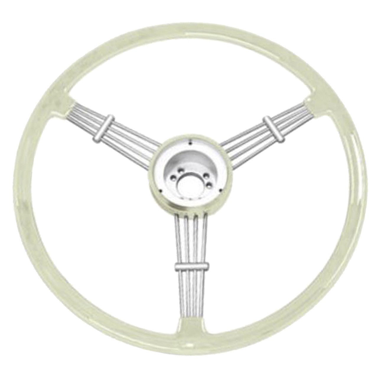 Empi 79 - 4060 Banjo Style Grey Vintage 3 Spoke Steering Wheel, 15 - 1/2" Diameter - Moore Parts