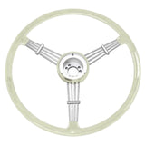 Empi 79 - 4060 Banjo Style Grey Vintage 3 Spoke Steering Wheel, 15 - 1/2" Diameter - Moore Parts