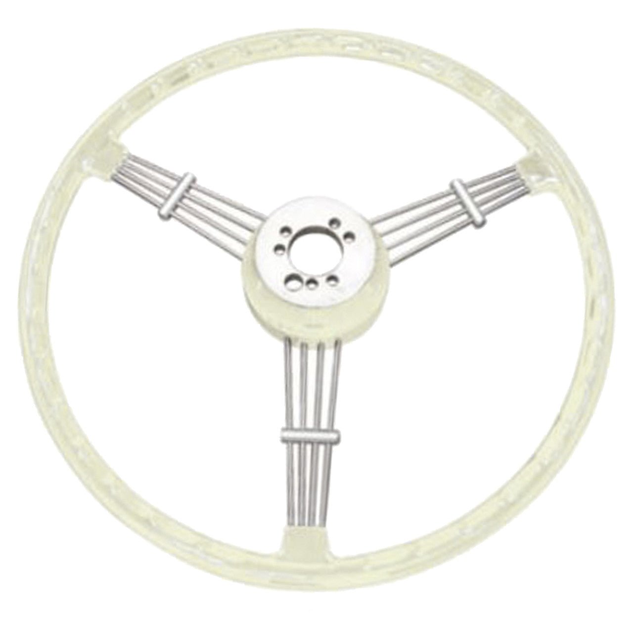 Empi 79 - 4060 Banjo Style Grey Vintage 3 Spoke Steering Wheel, 15 - 1/2" Diameter - Moore Parts