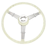 Empi 79 - 4060 Banjo Style Grey Vintage 3 Spoke Steering Wheel, 15 - 1/2" Diameter - Moore Parts