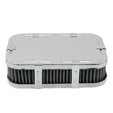 Empi 8805 Chrome Rectangular Air Cleaner Assembly - IDF Weber 4 - 1/2" X 7" X 1 - 3/4" - Moore Parts