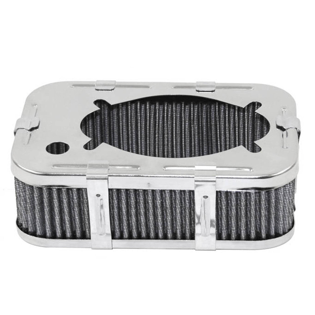 Empi 8809 Chrome Rectangular Air Cleaner Assembly - Weber 4 - 1/2" X 7" X 1 - 3/4" - Moore Parts