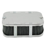 Empi 9024 Chrome Rectangular Air Cleaner Assembly - IDF Weber 4 - 1/2" X 7" X 2 - 1/2" - Moore Parts