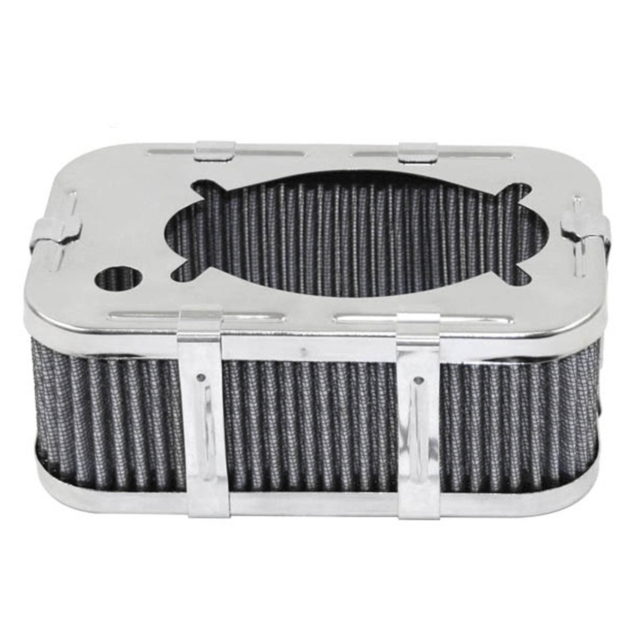 Empi 9032 Chrome Rectangular Air Cleaner Assembly - Weber 4 - 1/2" X 7" X 2 - 1/2" - Moore Parts