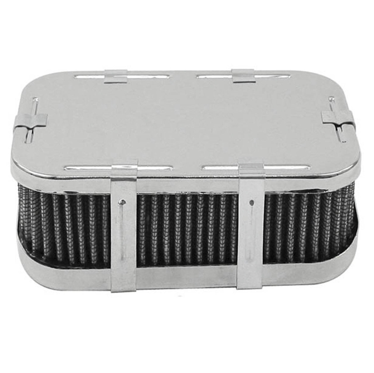 Empi 9032 Chrome Rectangular Air Cleaner Assembly - Weber 4 - 1/2" X 7" X 2 - 1/2" - Moore Parts