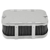 Empi 9032 Chrome Rectangular Air Cleaner Assembly - Weber 4 - 1/2" X 7" X 2 - 1/2" - Moore Parts