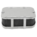 Empi 9032 Chrome Rectangular Air Cleaner Assembly - Weber 4 - 1/2" X 7" X 2 - 1/2" - Moore Parts