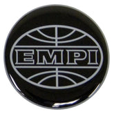 Empi 9664 Wheel Cap/Horn Button Sticker, Empi Logo Black/Silver 43mm - Moore Parts
