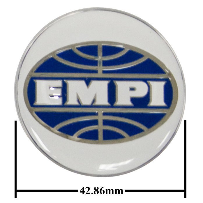 Empi 9670 Wheel Cap/Horn Button Sticker, Empi Logo White/Blue 43mm - Moore Parts